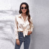 Women’s Satin Artificial Silk Long Sleeve Shirt