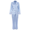 Christmas Blue Feather Detachable Silk Pajama Set