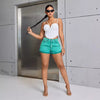 High Waist Loose Slimming Raw Hem Jeans Shorts