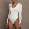 Sexy Modal V-Neck Long Sleeve Bodysuit