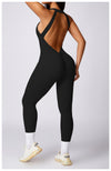 Peach Hip Raise Beauty Back Yoga Jumpsuit