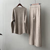 Minimalist Knit Sweater & Wide-Leg Pants Set