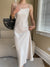 Chic Satin Glossy Drape Dress with Ribbon Detail