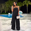 Jumpsuit mit weitem Bein, Tube-Top, mehreren Taschen