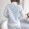 College Heart Knitted Vest Sweater