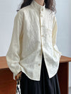 Retro Jacquard Stand Collar Shirt