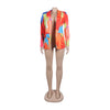 Casual Color Printing Blazer Tops