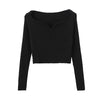 Petal Collar Slim Fit Short Sweater