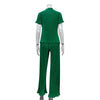 Slimming T-Shirt & High-Waist Pleated Wide-Leg Pants Set