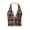 Vintage Plaid Halter Vest Top