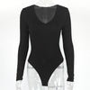 Sexy Modal V-Neck Long Sleeve Bodysuit