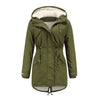 Hooded Drawstring Solid Color Cotton-Padded Coat