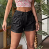 Office High Waist Curl Denim Shorts