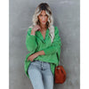 V-Neck Batwing Sleeve Patchwork Sweatshirt