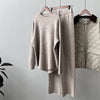 Minimalist Knit Sweater & Wide-Leg Pants Set