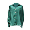 Casual Loose Satin Lantern Sleeve Women’s Shirt