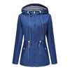 Hooded Waterproof Striped Trench Coat