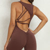 Pleated Peach Hip Quick-Drying Yoga Jumpsuit