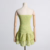 Embroidered Ruffled Tube Top Short Dress for Women