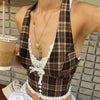 Vintage Plaid Halter Vest Top