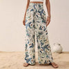 Printed Elastic Waist Wide Leg Pants