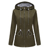 Hooded Waterproof Striped Trench Coat