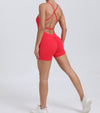 Peach Hip Raise Beauty Back Yoga Jumpsuit