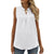 Solid Color Chiffon Sleeveless Pullover Shirt