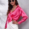 Satin Long Sleeve Artificial Silk Shirt