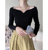 Petal Collar Slim Fit Short Sweater