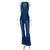 Slim Fit Zipper Sleeveless V-neck High Waist Retro Denim Jumpsuit