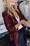 Sequined Collared Casual Blazer