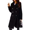 Simplicity Long Sleeve Double-Breasted Wool Coat