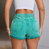 High Waist Loose Slimming Raw Hem Jeans Shorts