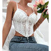 Elegant Lace Pleated Boning Corset Vest for Summer