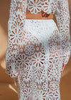 Slim Fit Hollow Out Cutout Lace Top Skirt Two Piece Set