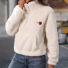 Plush Loose Half-Zip Stand Collar Sweater