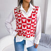 College Heart Knitted Vest Sweater