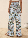 Printed Elastic Waist Wide Leg Pants