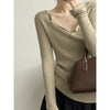 French V Neck Open Sweater Spring Inner Wear