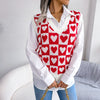 College Heart Knitted Vest Sweater