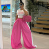 Color Block Wide Leg High Waist Pants