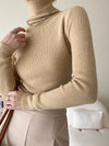 Simple Graceful Solid Color Turtleneck Sweater