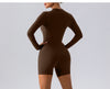 Long Sleeve Zipper Dance Training Sports Jumpsuit