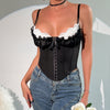 Sheer Lace Mesh Corset Blouse