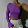 One Shoulder Backless Y2K Slim Fit Top