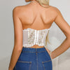 French Sweet Lace Embroidery Corset Tube Top