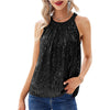 Summer Solid Color Sequined Halter Camisole Top