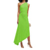 One-Shoulder Asymmetric Pleated Dress