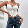 Elegant Lace Pleated Boning Corset Vest for Summer